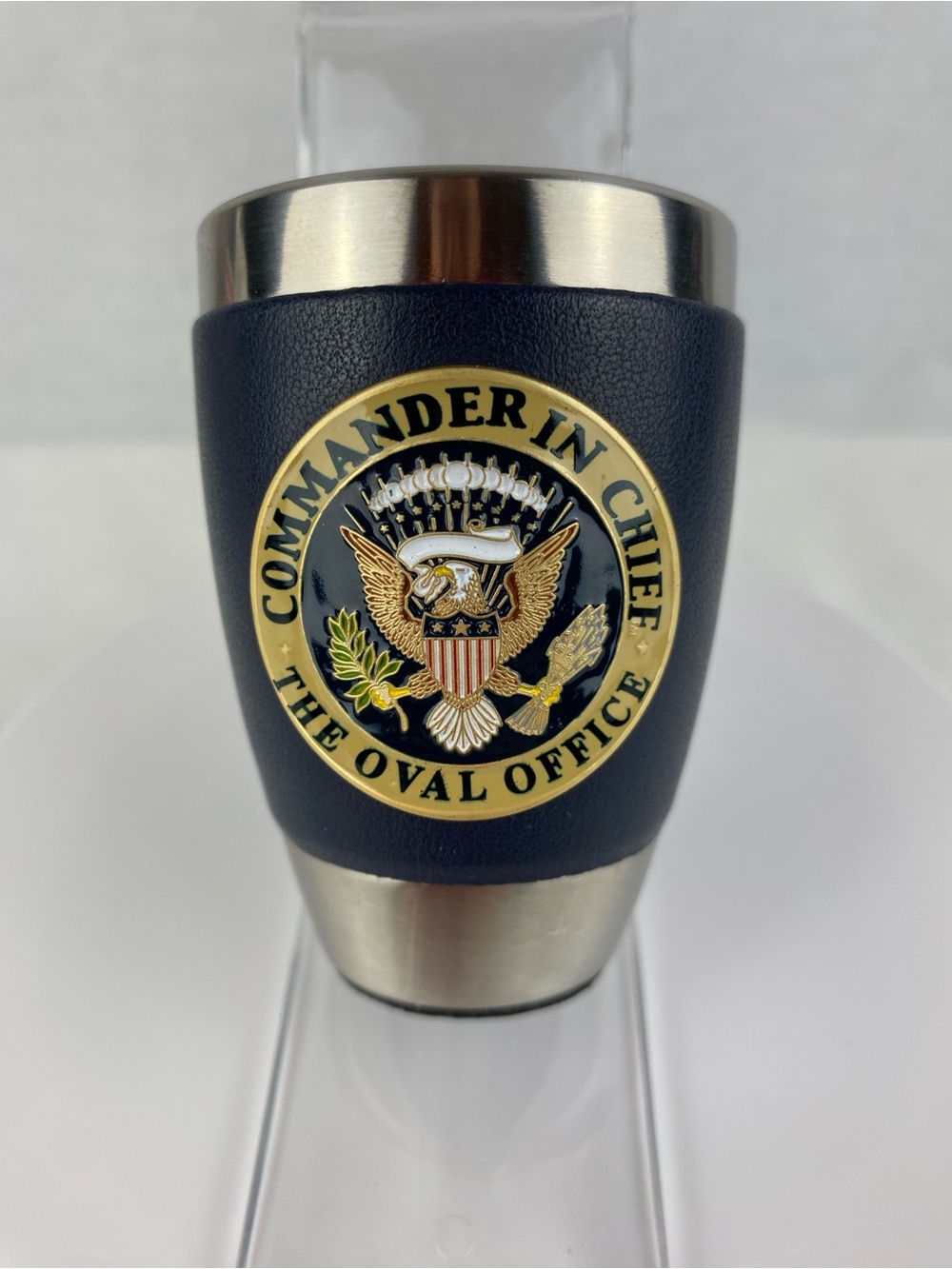 Commander in Chief Oval Office Stainless Steel Shot Glass - Navy